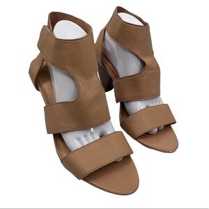 Vince Camuto Tan VP Ekland Leather Open Toe Strappy Heels Size 10 Women’s